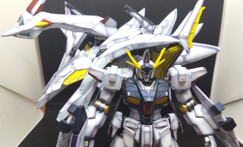 塗装したオデュッセウスガンダムとFFユニットの画像